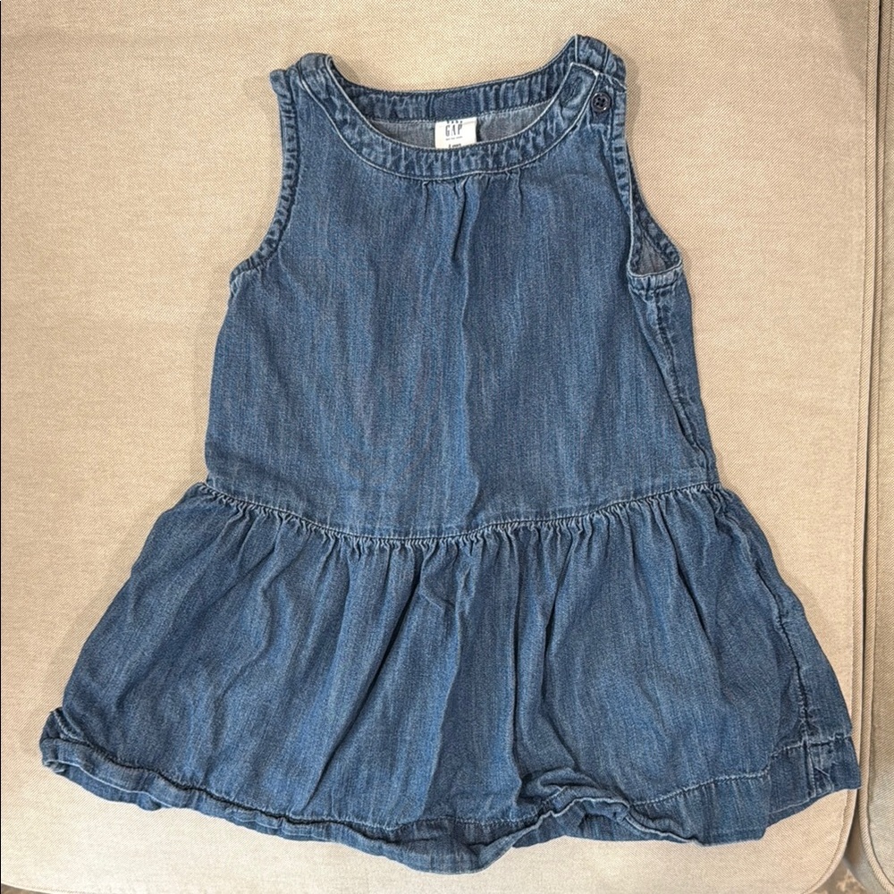 Blue Denim Sleeveless Dress
